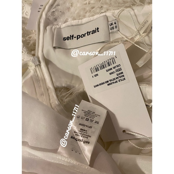 NWT Self Portrait Raglan Midi Dress UK4 US0 White - Picture 10 of 15
